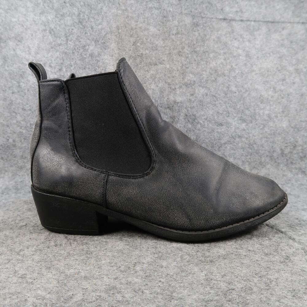 Rosegirl Shoes Womens 7.5 Ankle Boots Chelsea Booties Pull On Casual Gray Black
